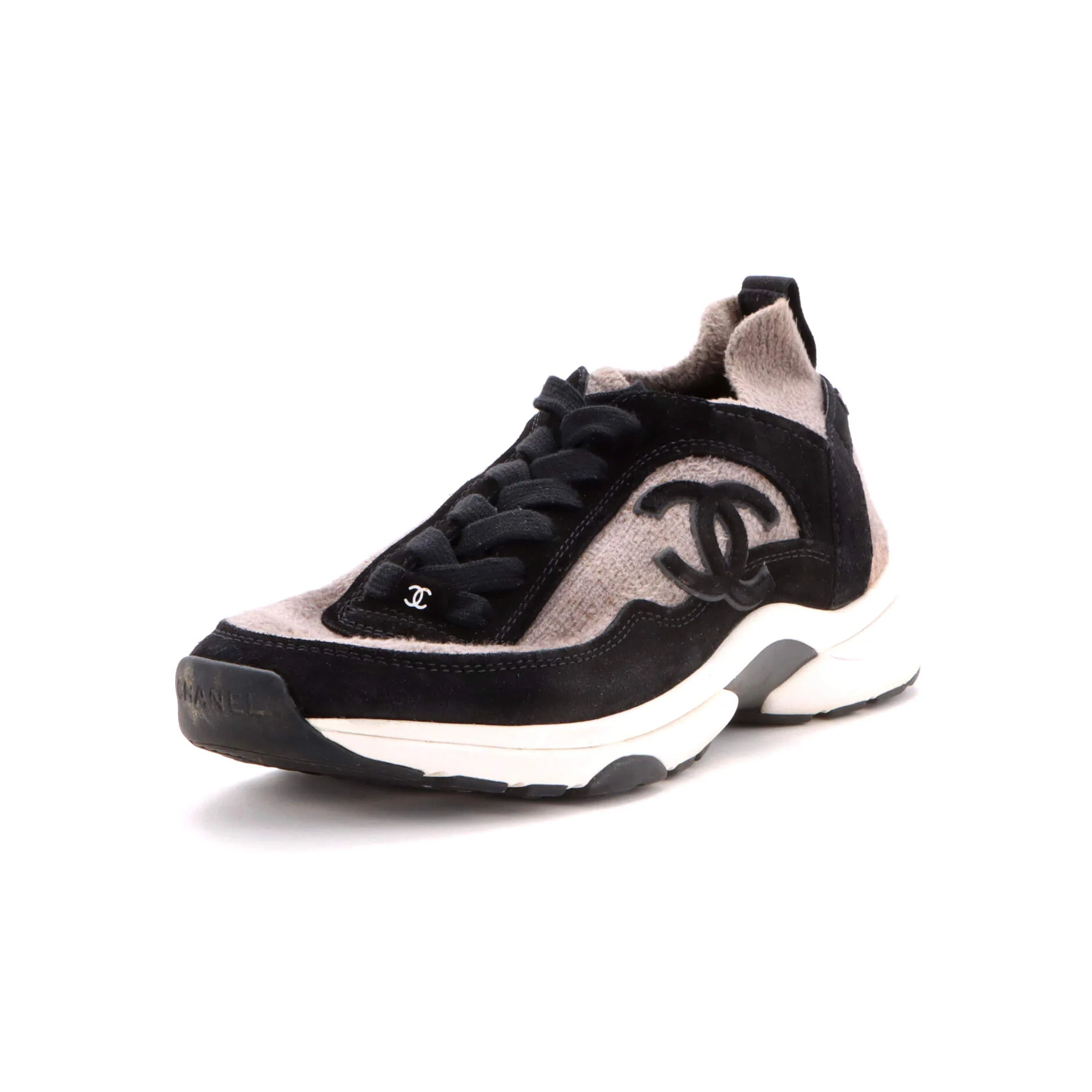 Women's CC Low-Top Sneakers Suede and Knit Fabric