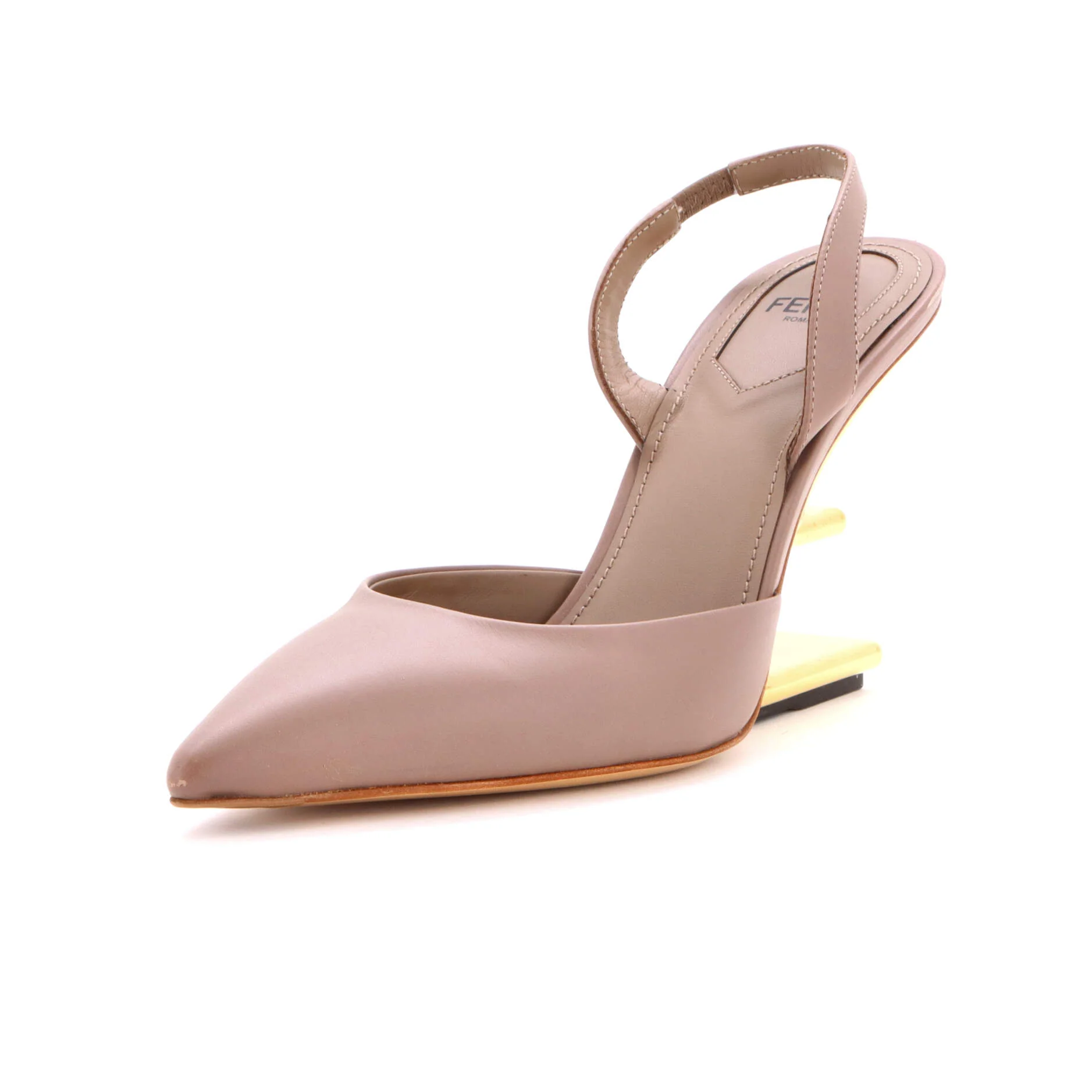 Women's First Pointed Toe Slingback Heels Leather