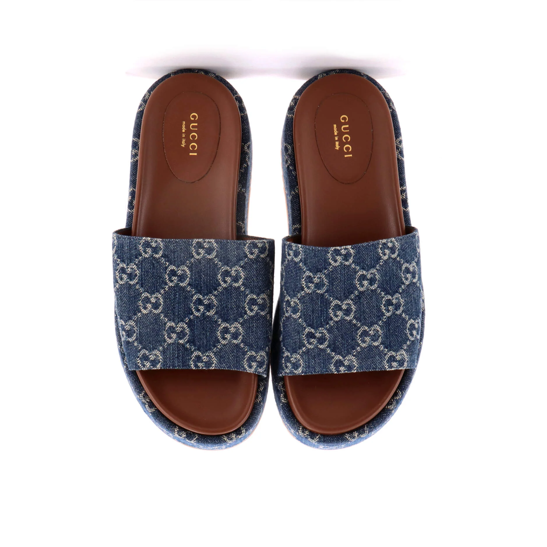 Women's Angelina Platform Slide Sandals GG Denim - Image 2