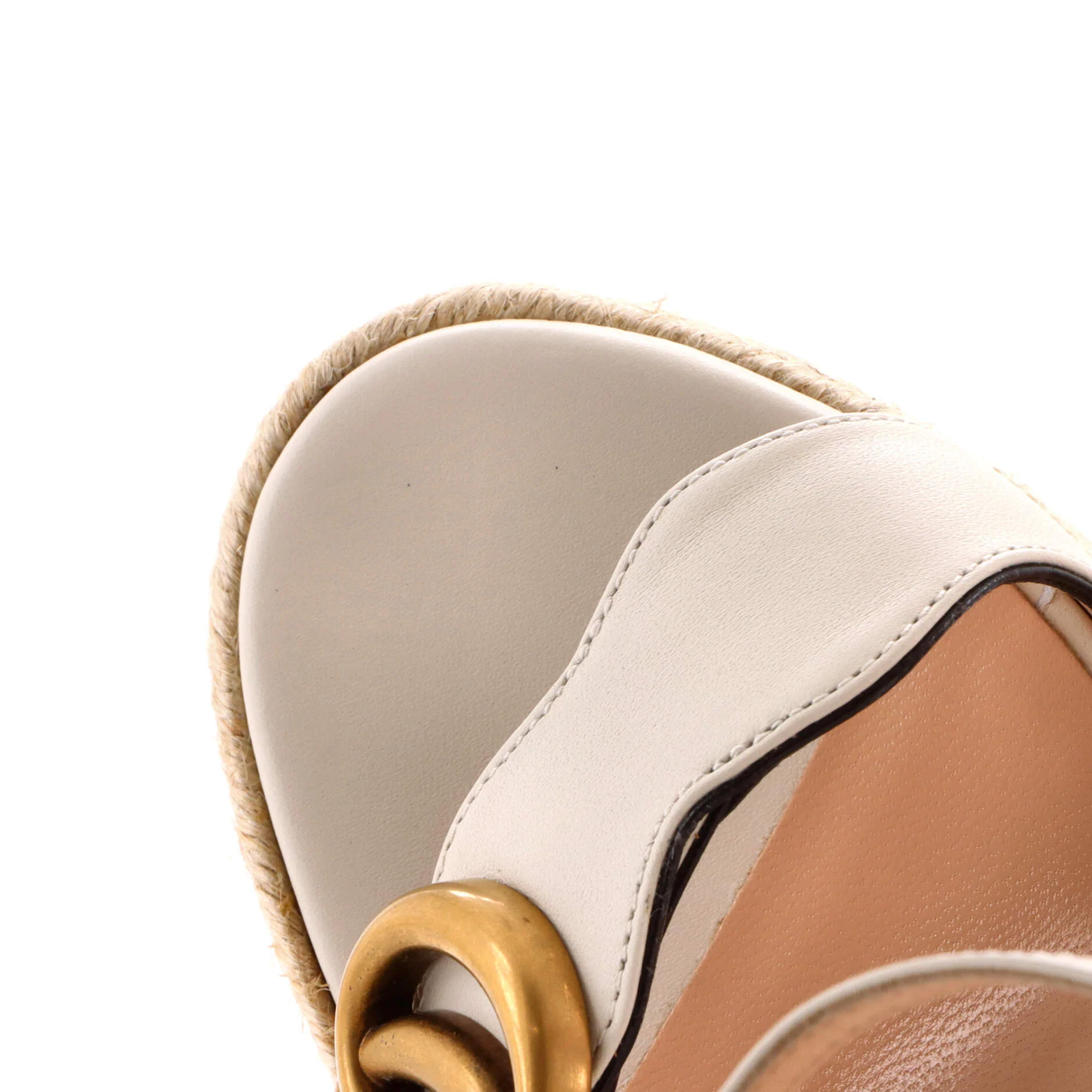 Women's GG Marmont Wedge Espadrille Sandals Leather - Image 5