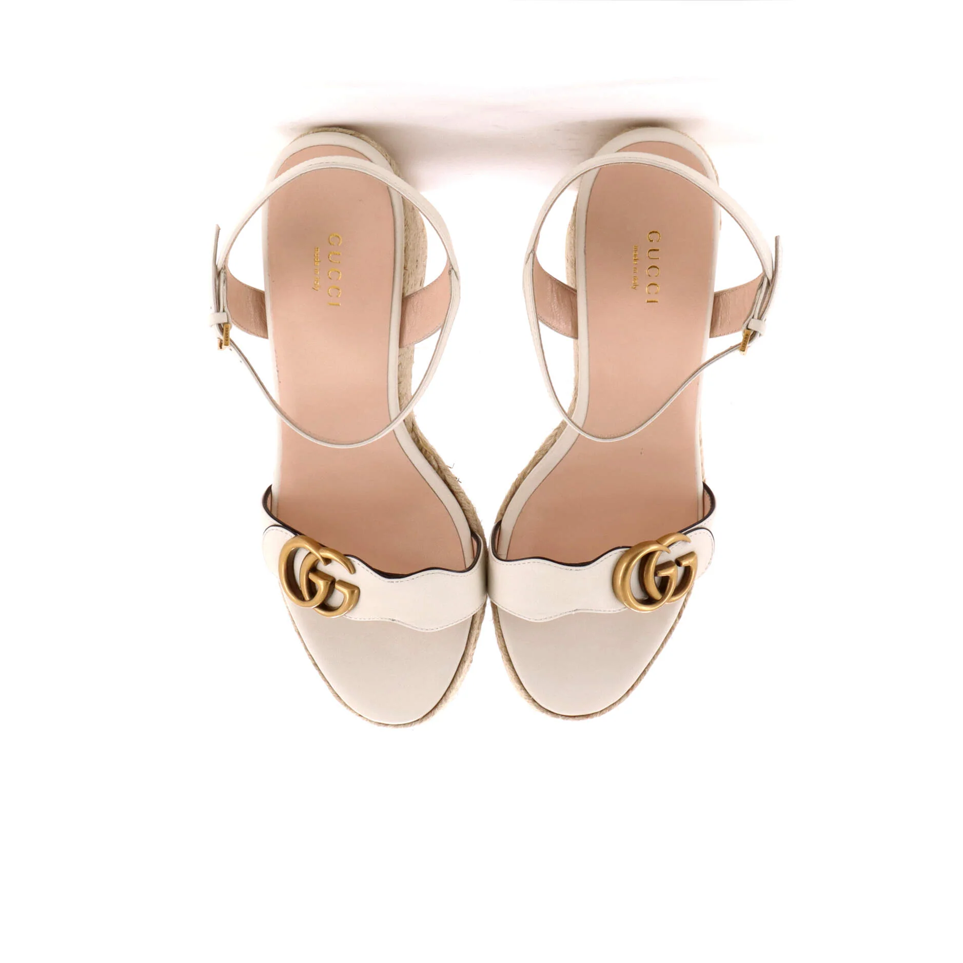 Women's GG Marmont Wedge Espadrille Sandals Leather - Image 2