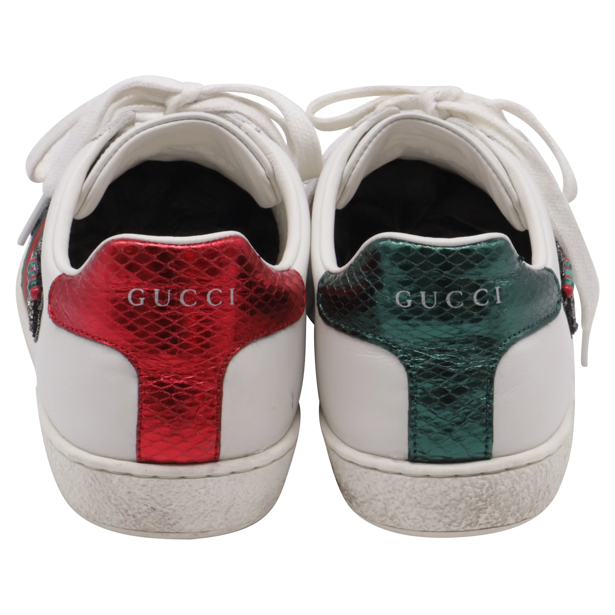 Women's Gucci Ace Arrow-Embroidered Sneakers in White Leather - Image 5