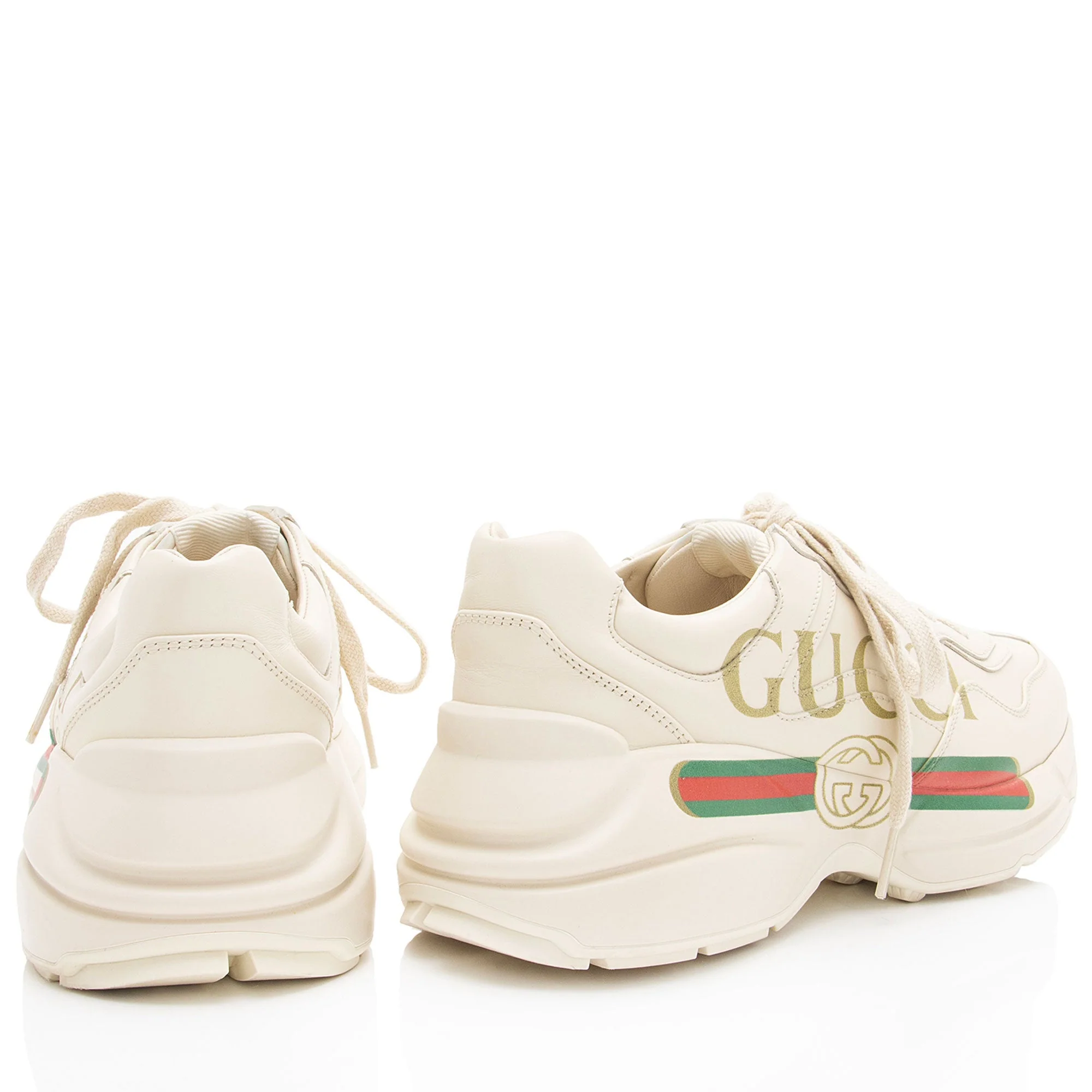 Women's Gucci Leather Logo Rhyton Sneakers - Size 9.5 / 39.5 - Image 3