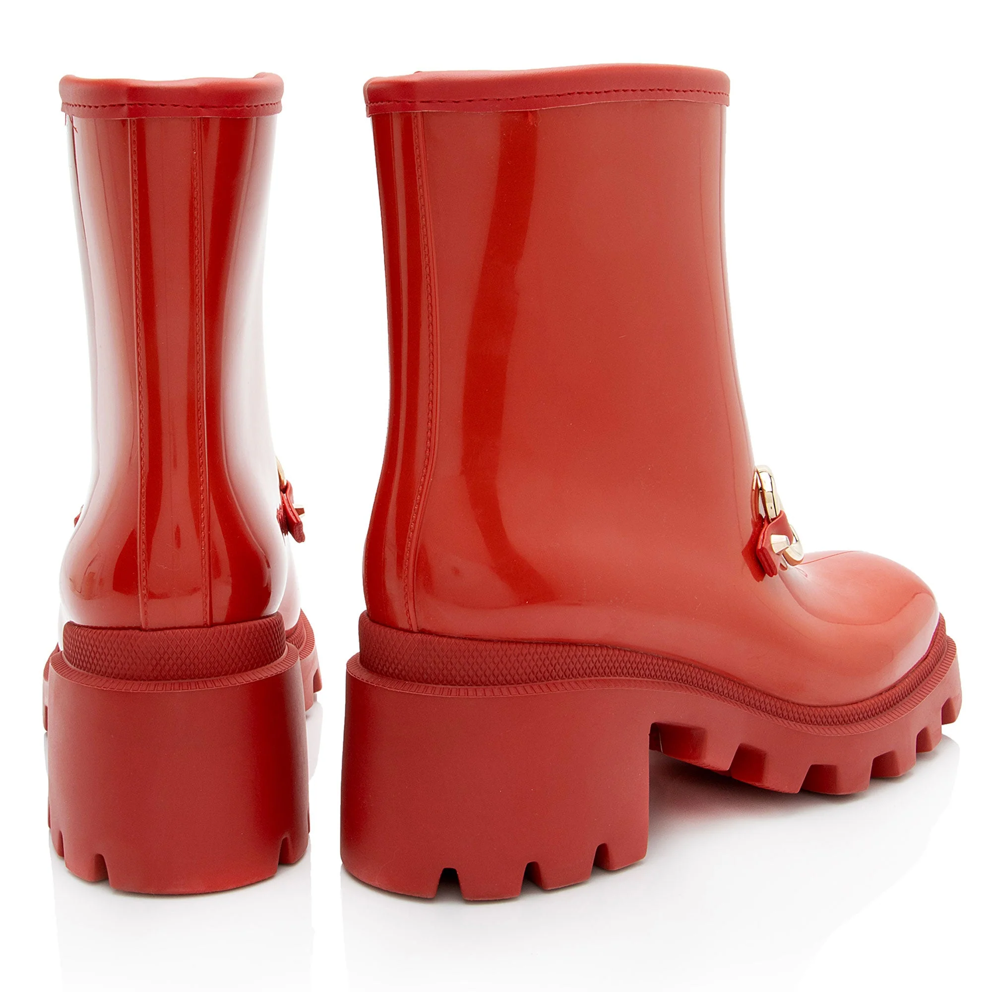 Women's Gucci Rubber Horsebit Ankle Boots - Size 6 / 36 - Image 3