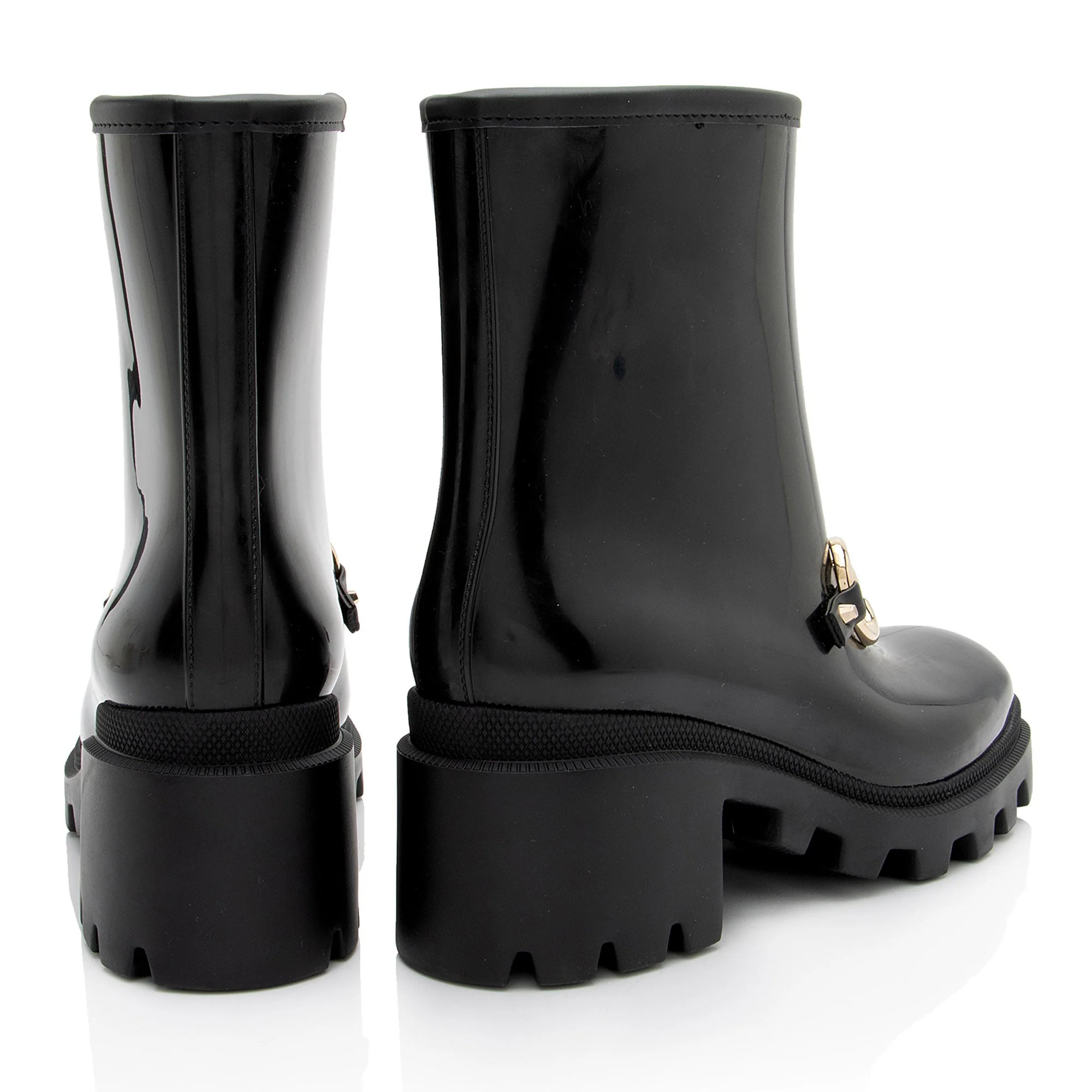 Women's Gucci Rubber Horsebit Ankle Boots - Size 6 / 36 - Image 3