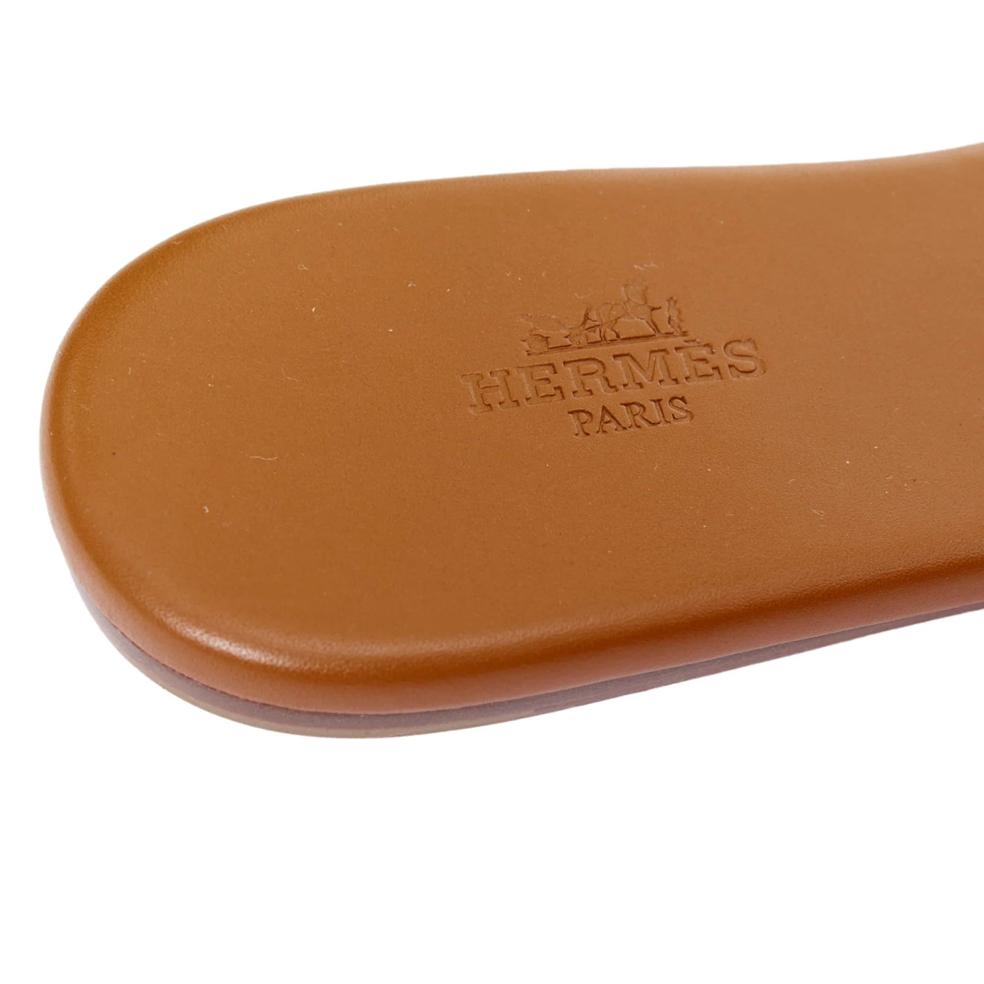 Women's HERMES Lisboa Chaine d'Ancre brown leather cut out flat sandal slippers EU37.5 - Image 8