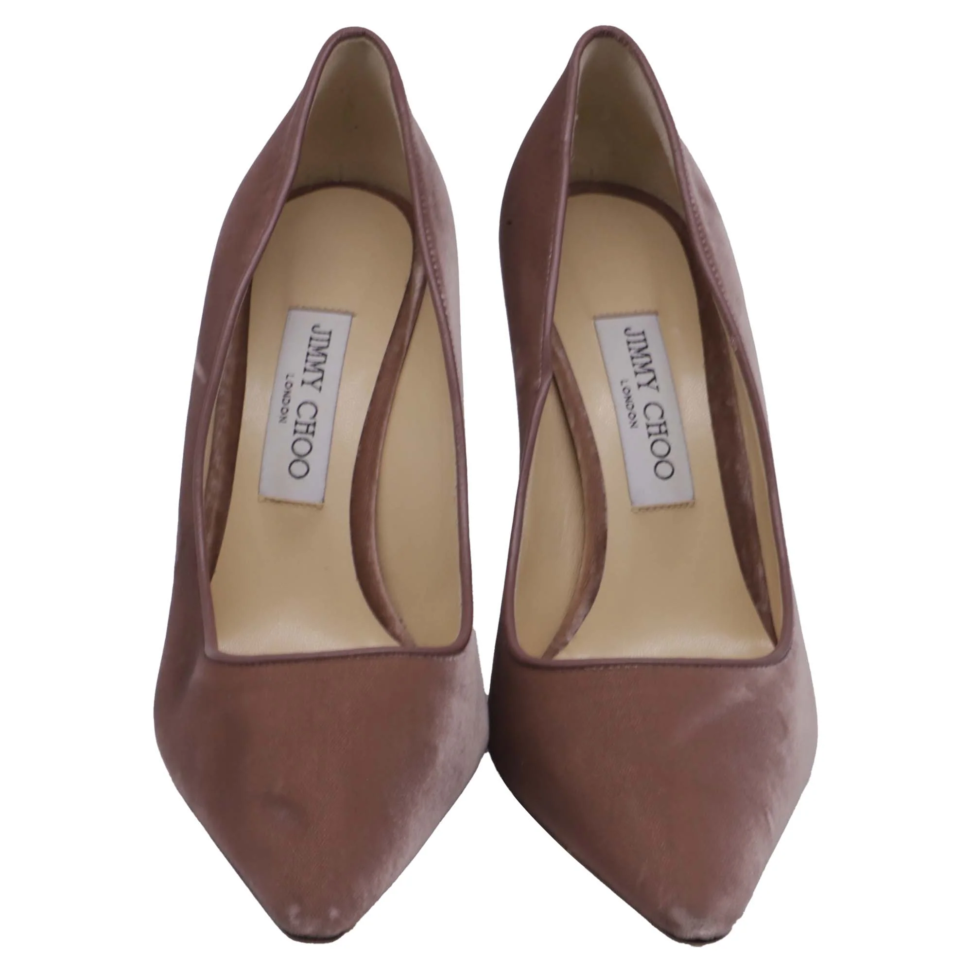 Women's Jimmy Choo Pointed-Toe Pumps in Brown Velvet - Image 2