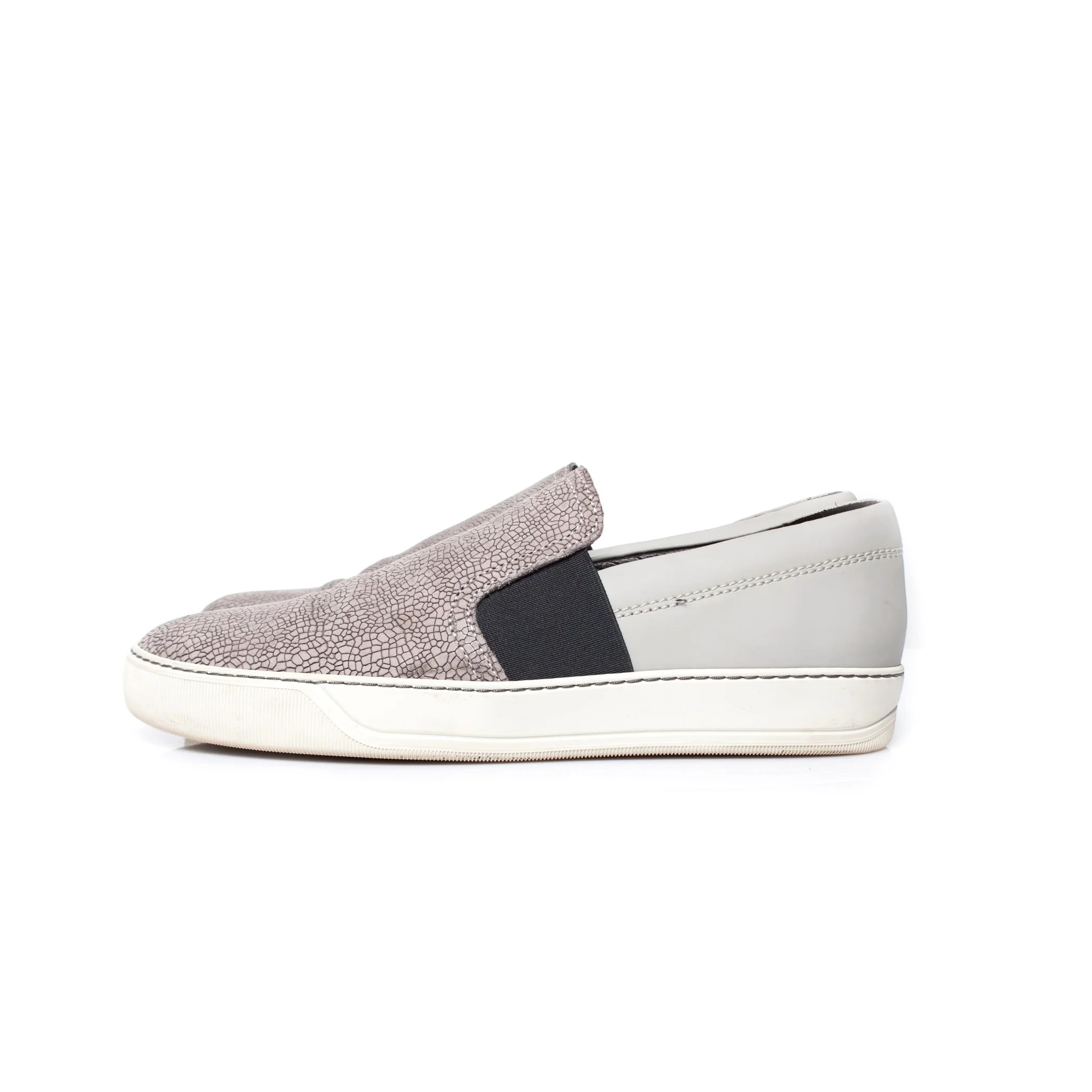 Men's Lanvin Leather slip on sneakers in grey. - Image 2