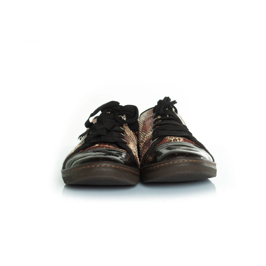 Women's Lanvin python trainers with patent leather toe - Image 4