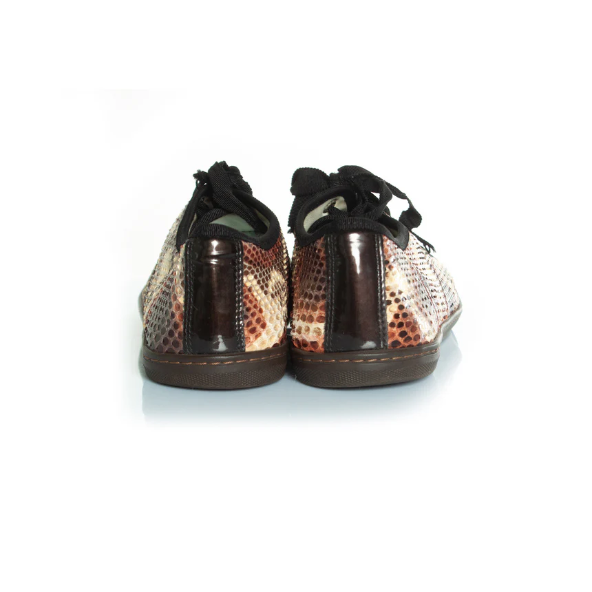 Women's Lanvin python trainers with patent leather toe - Image 6