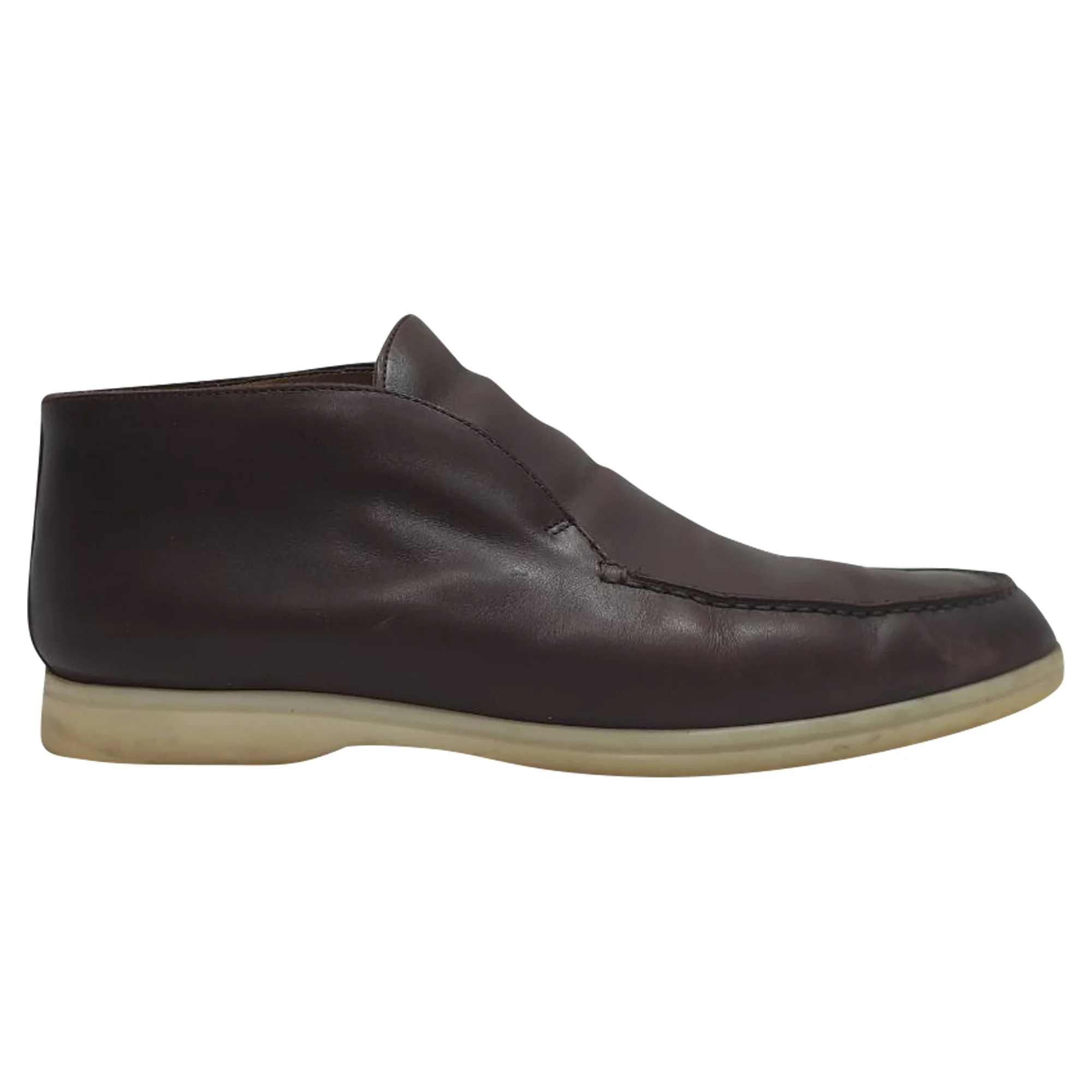 Men's Loro Piana Open Walk Ankle Boots in Brown Leather