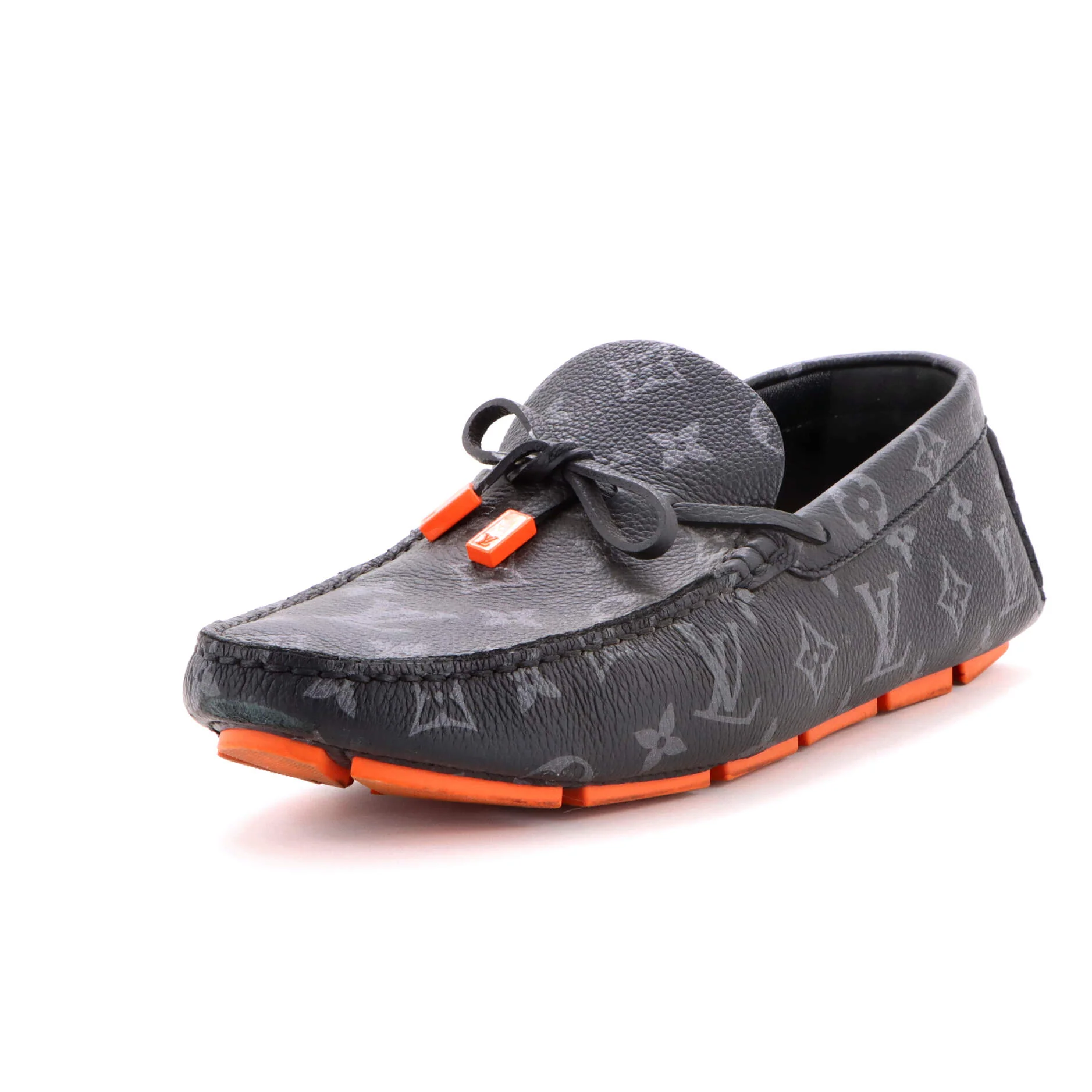 Men's LV Driver Moccasin Loafers Monogram Eclipse Leather