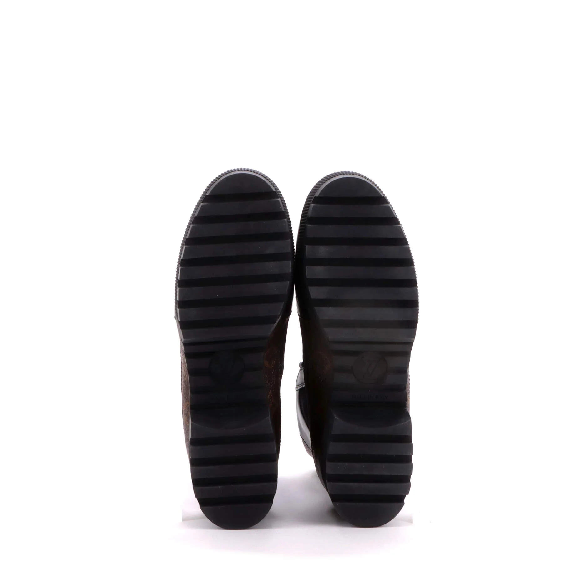 Women's Laureate Platform Desert Boots Suede with Monogram Canvas - Image 4