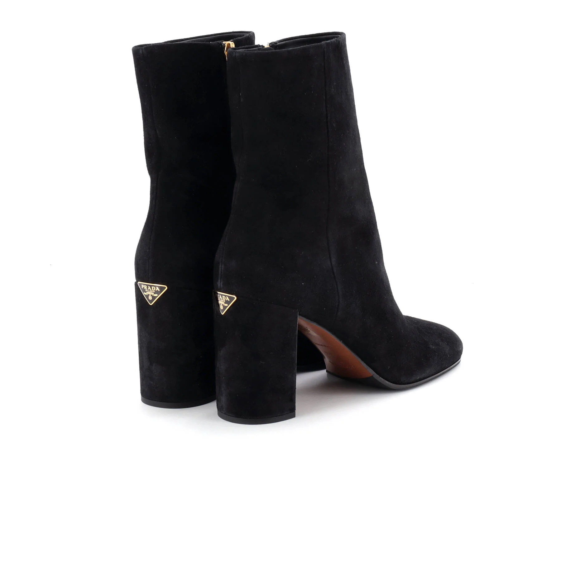 Women's Triangle Logo Ankle Boots Suede - Image 3