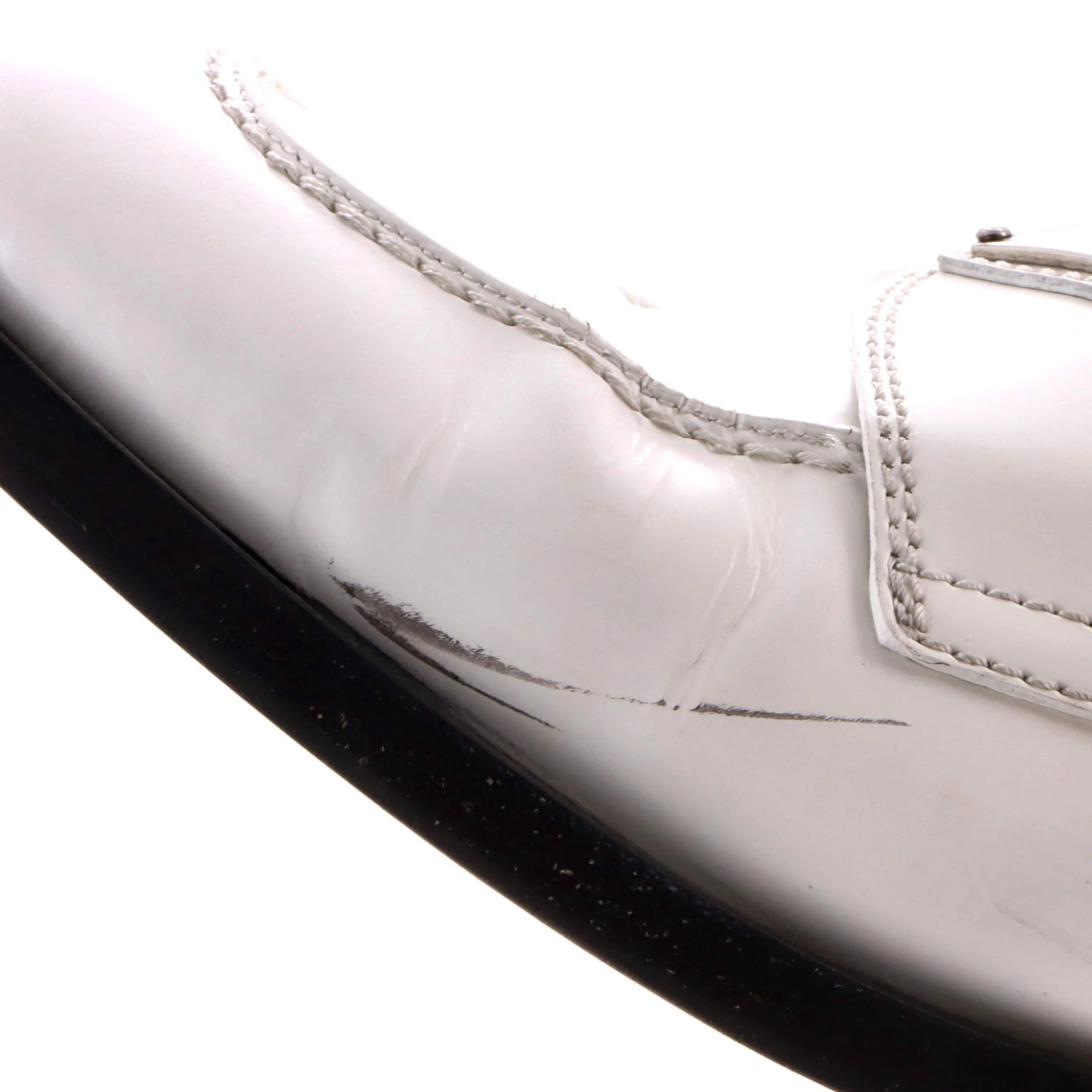 Women's Triangle Logo Loafers Spazzolato Leather - Image 6