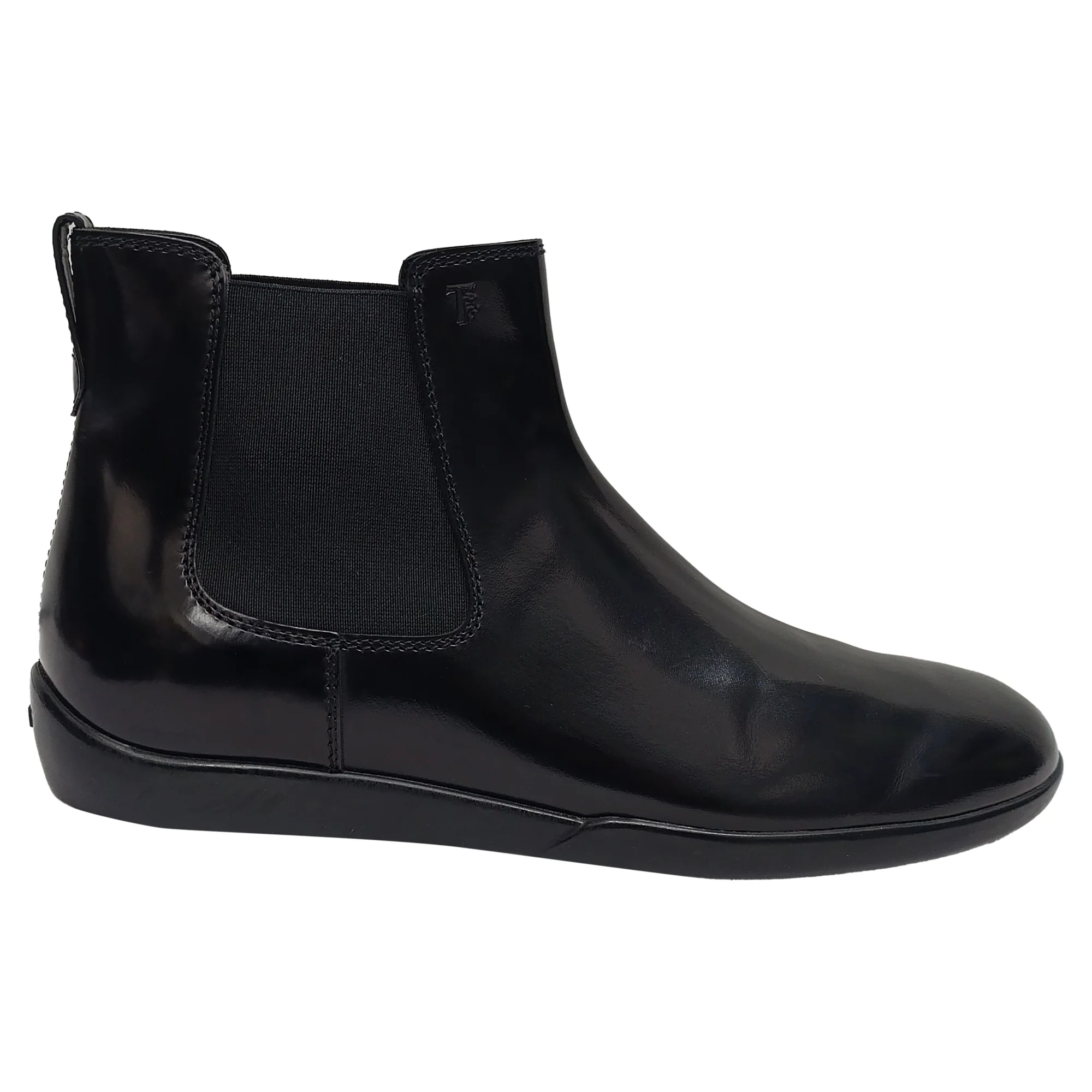 Women's Tod's Slip On Ankle Boots in Black Patent Leather