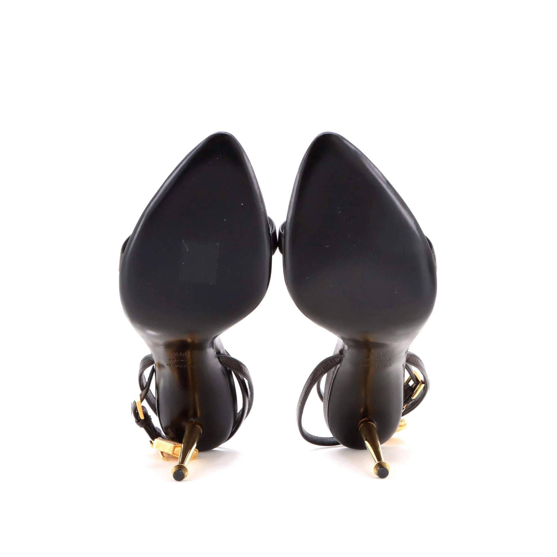 Women's Padlock Pointy Naked Heeled Sandals Leather 70 - Image 4
