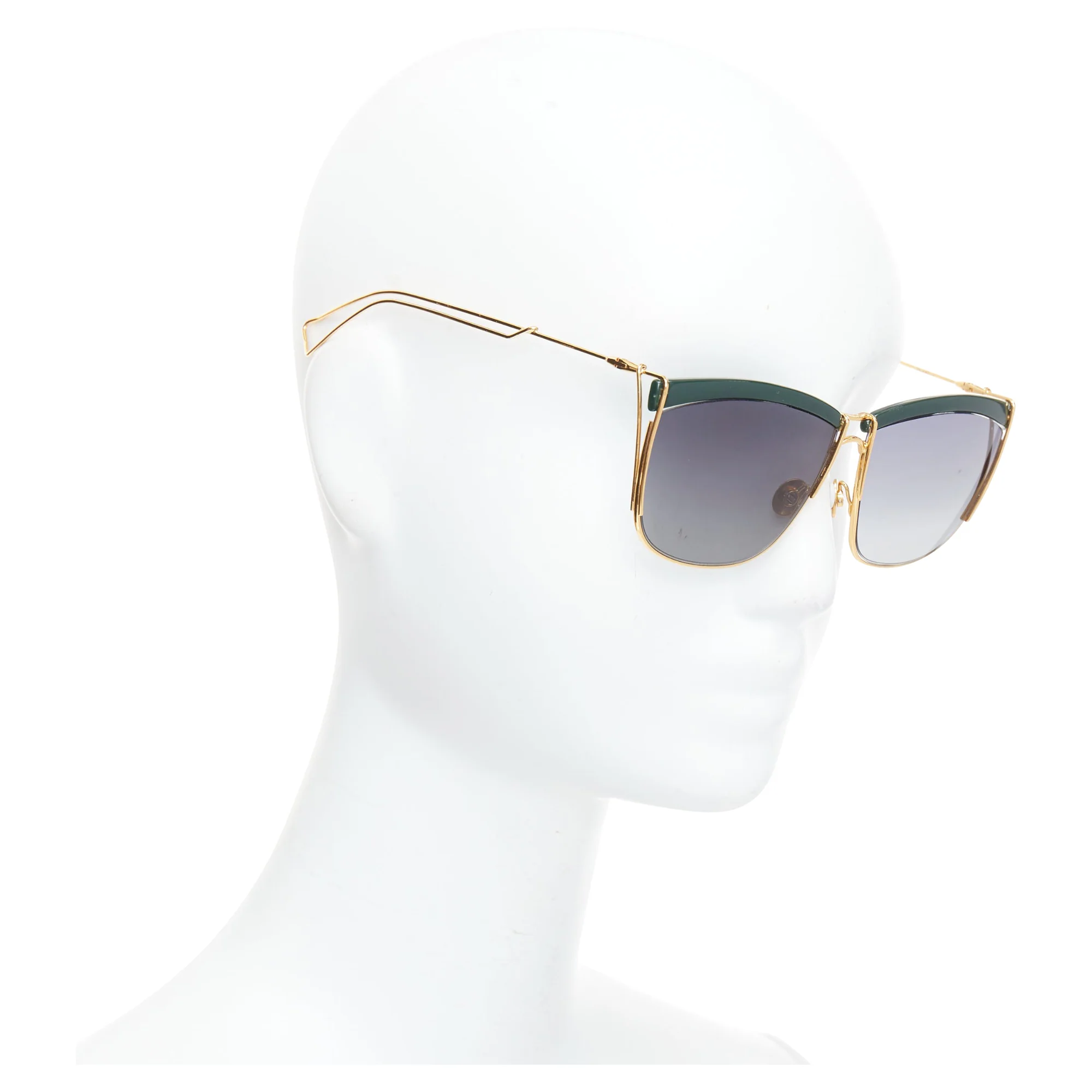 Dior green bridge gold squoval sunglasses