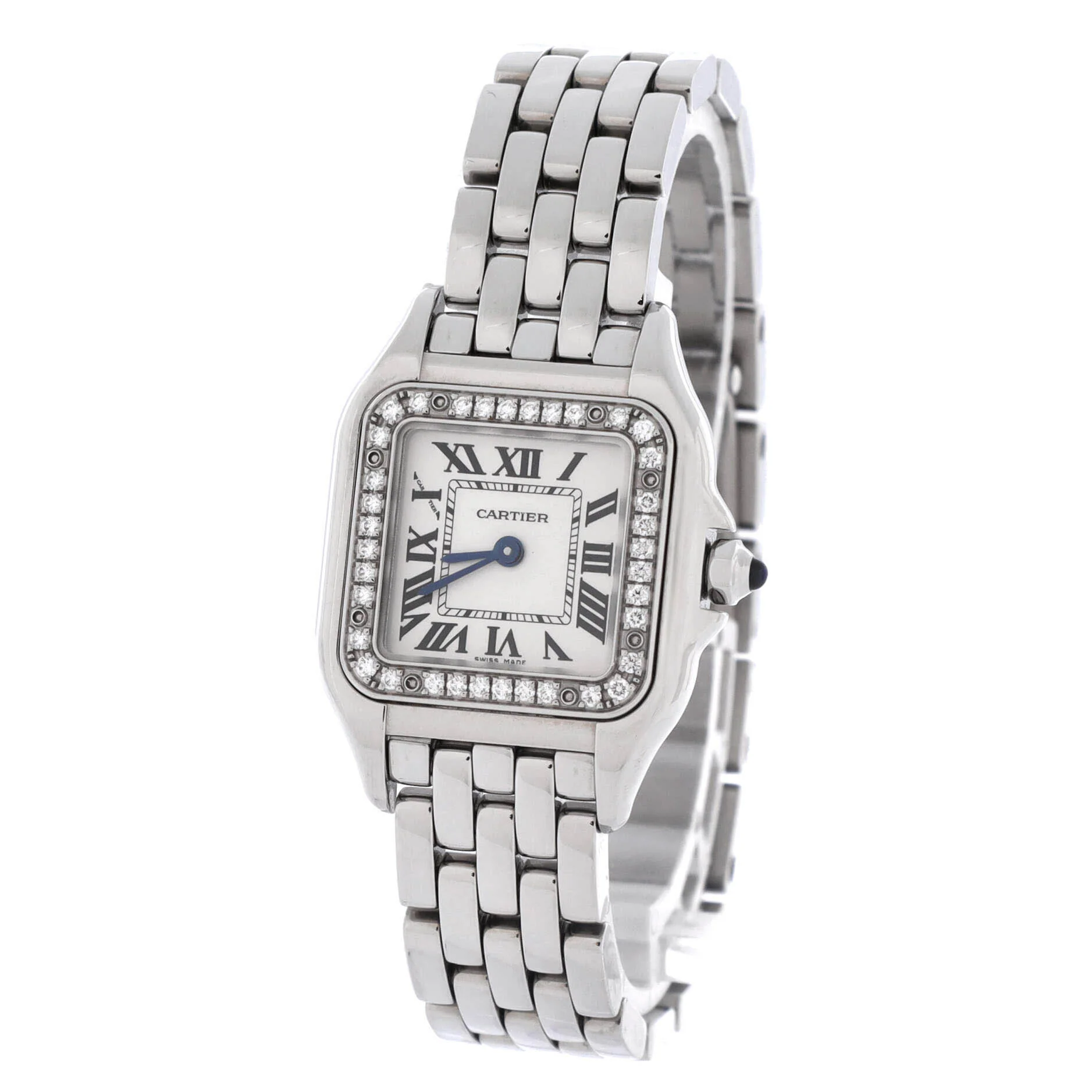 Panthere de Cartier Quartz Watch Stainless Steel with Diamond Bezel 22 - Image 3