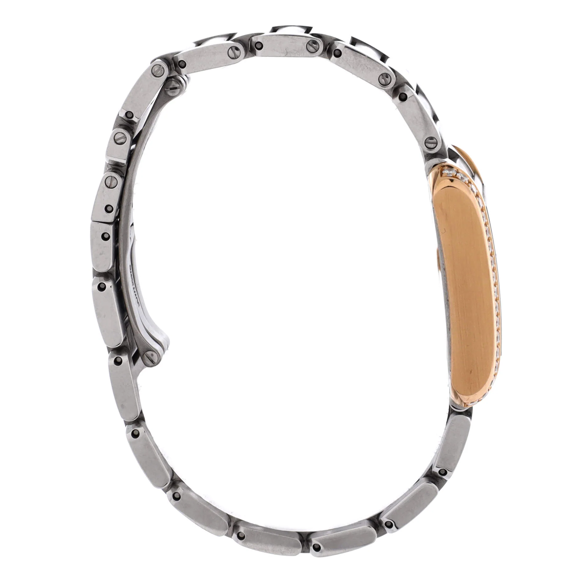 Tank Anglaise Quartz Watch Stainless Steel and Rose Gold with Diamond Bezel 23 - Image 3