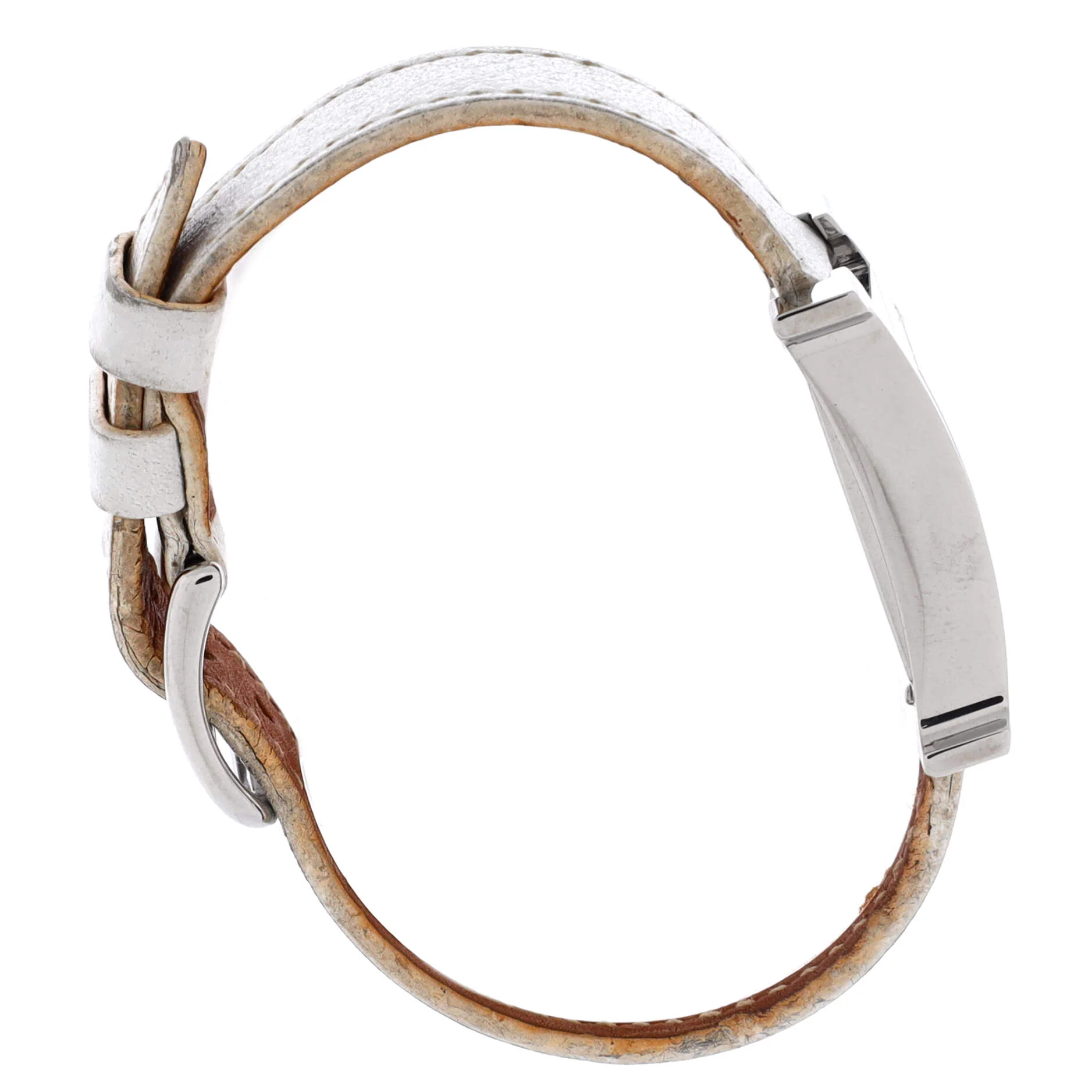 Heure H Double Jeu Quartz Watch Stainless Steel and Leather with Enamel and Pave Diamond Bezel and Dial 21 - Image 4