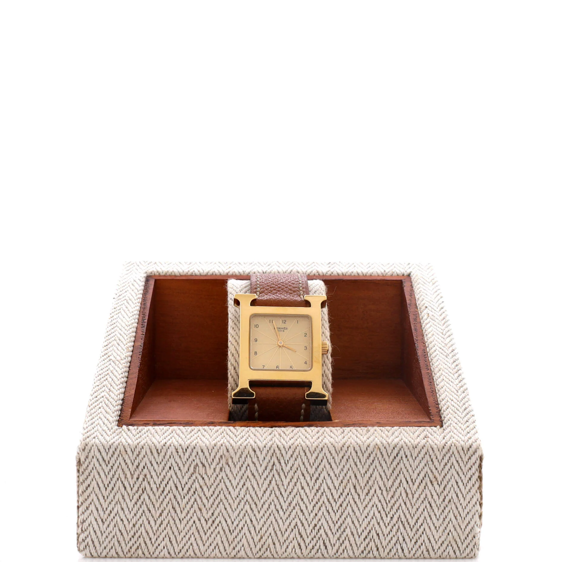 Heure H Quartz Watch Plated Metal and Leather 21 - Image 2