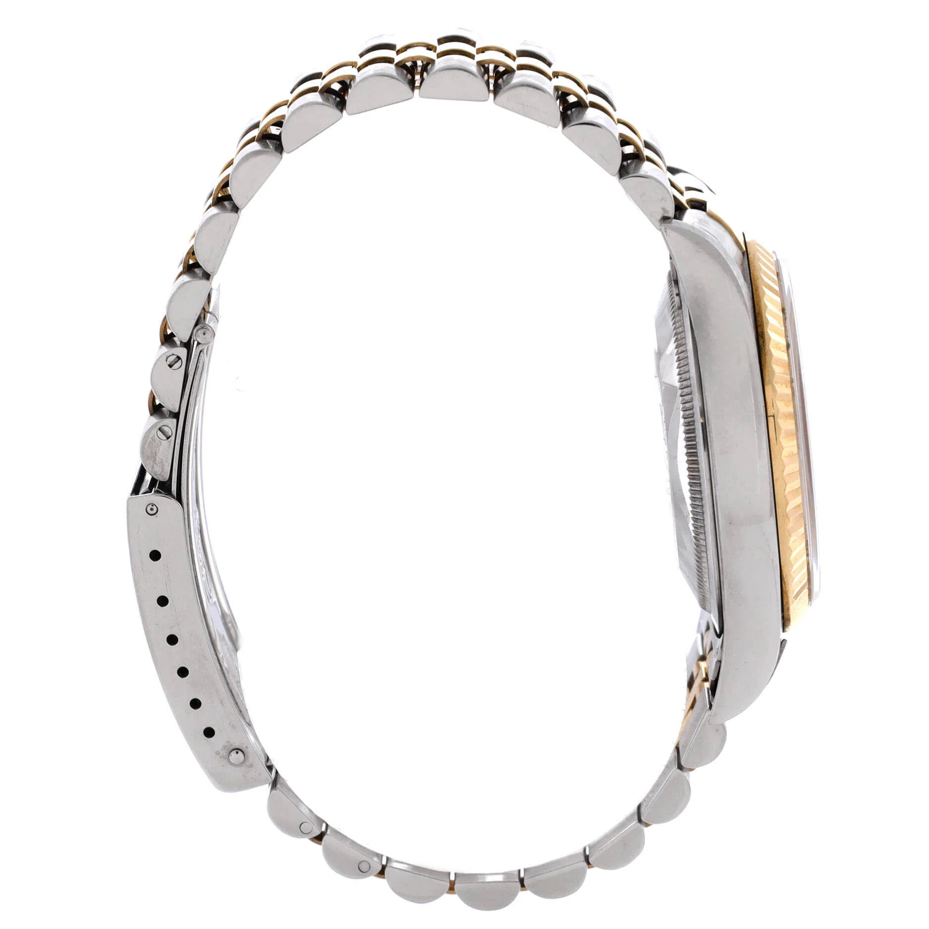 Oyster Perpetual Datejust Automatic Watch Stainless Steel and Yellow Gold with Diamond Markers 36 - Image 4